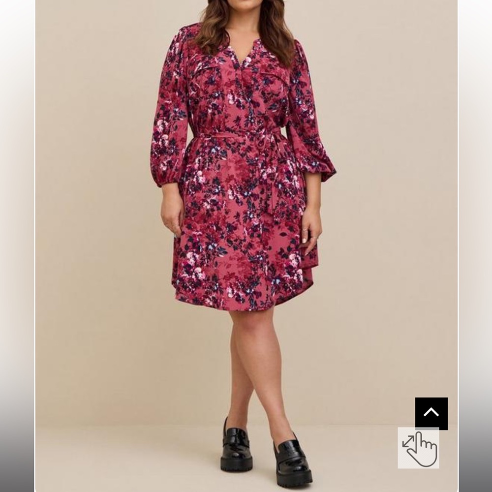 Torrid Crepe De Chine Tie Waist Dress
